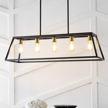 Floyd 38" Adjustable Iron Farmhouse Vintage LED Dimmable Pendant